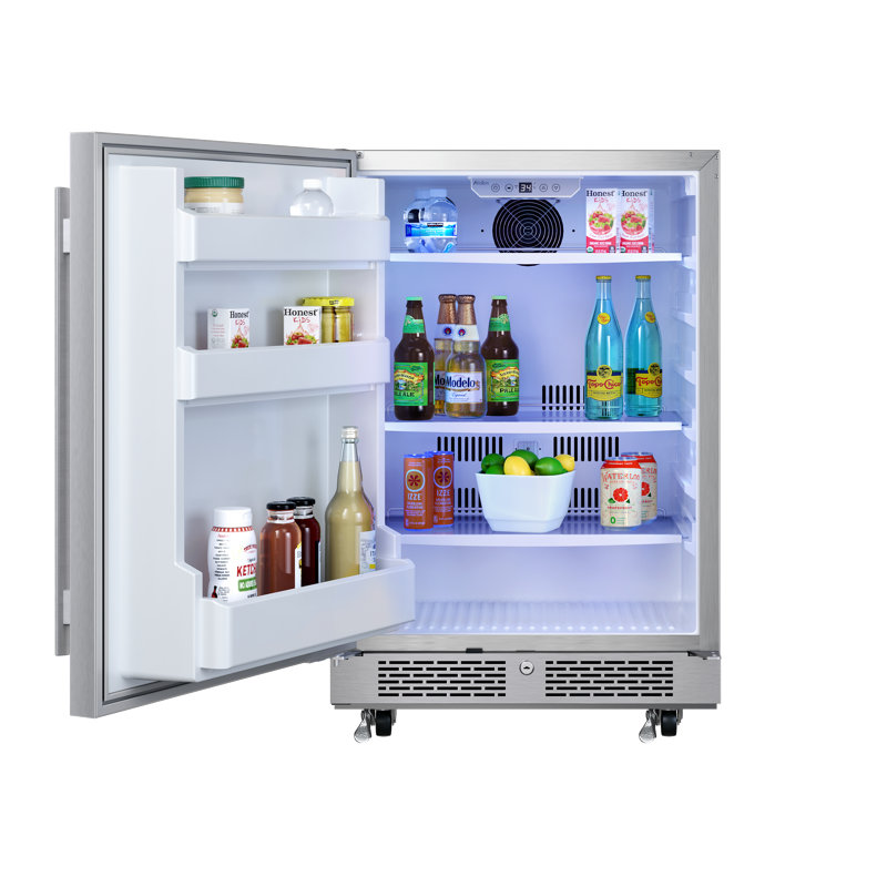 Compact Stainless Steel Outdoor Beverage Refrigerator