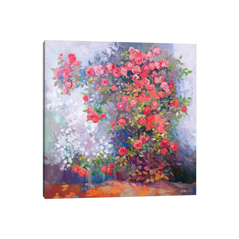 Scarlet Roses by Anastasiia Grygorieva - Gallery-Wrapped Canvas Giclée on Canvas, Wrapped Canvas, 45.72 cm H x 45.72 cm W