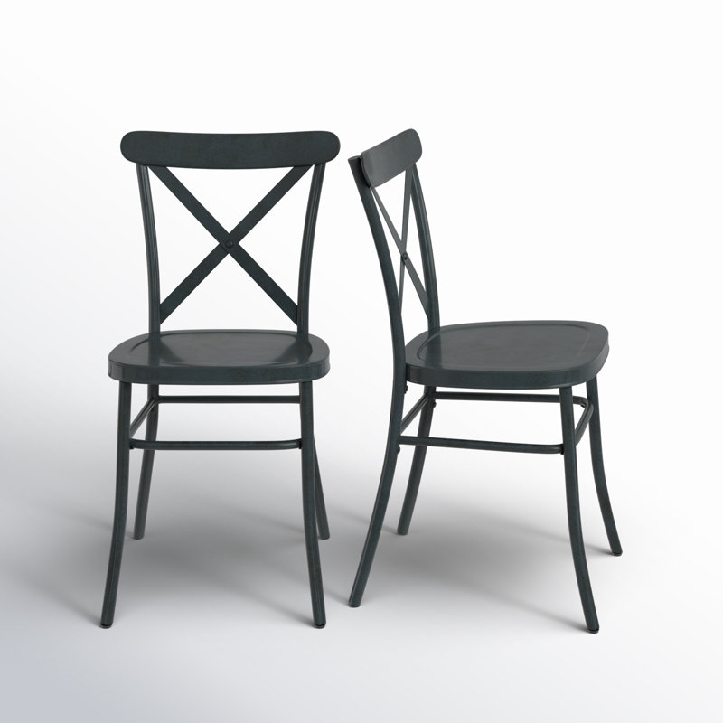 Aliha 18.51'' H Metal Side Chair, Antique Denim