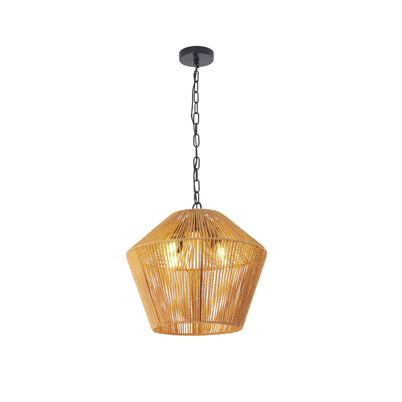 Luminaire suspendu en corde de chanvre 17 po Boho