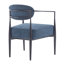 Fauteuil élégant rembourré avec pieds bleu marine Mid-Century
