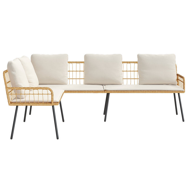  L-Shaped Sofa Natural 231X173x78 Cm Poly Rattan