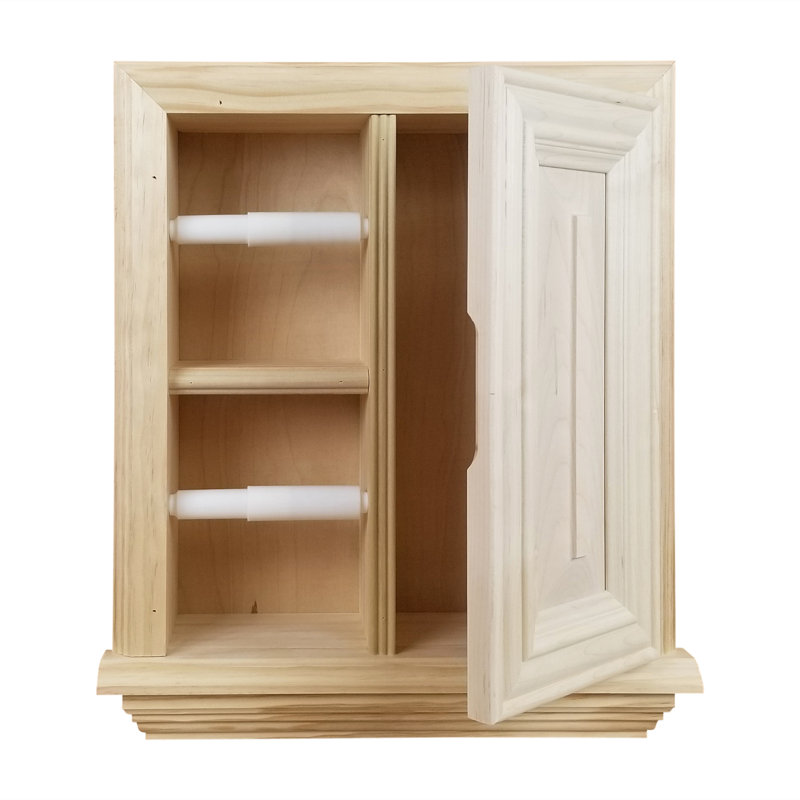 Porte-papier hygiénique encastré Hansford, Bois brut