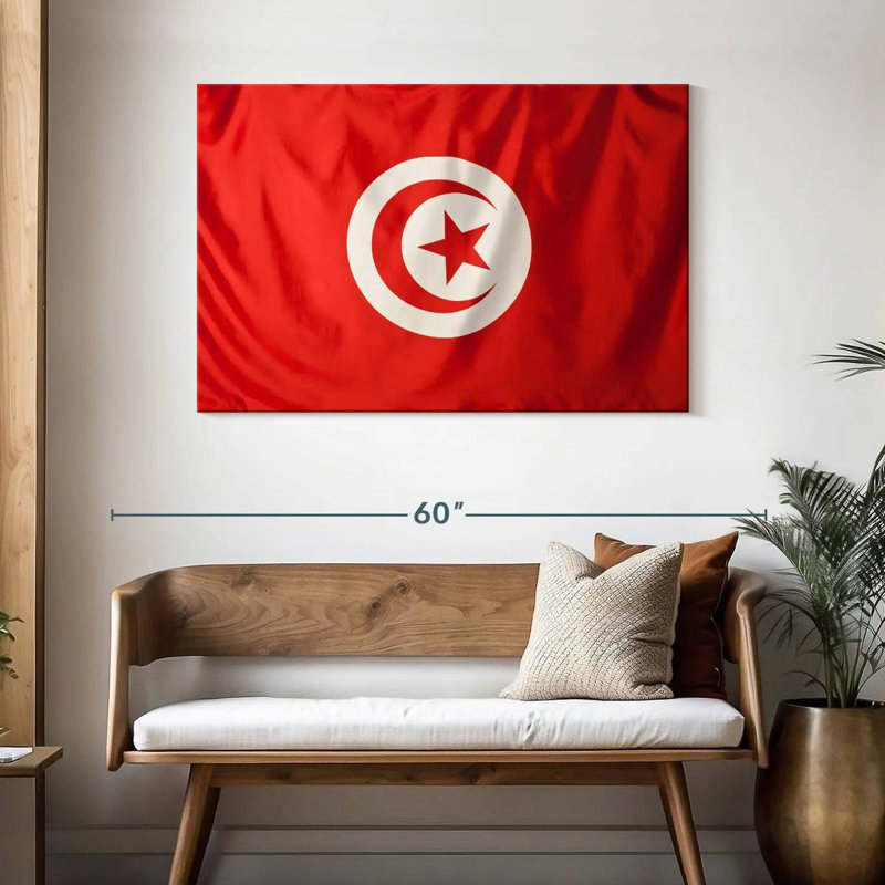 Drapeau Borges de la Tunisie, H 30 po x l 45 po