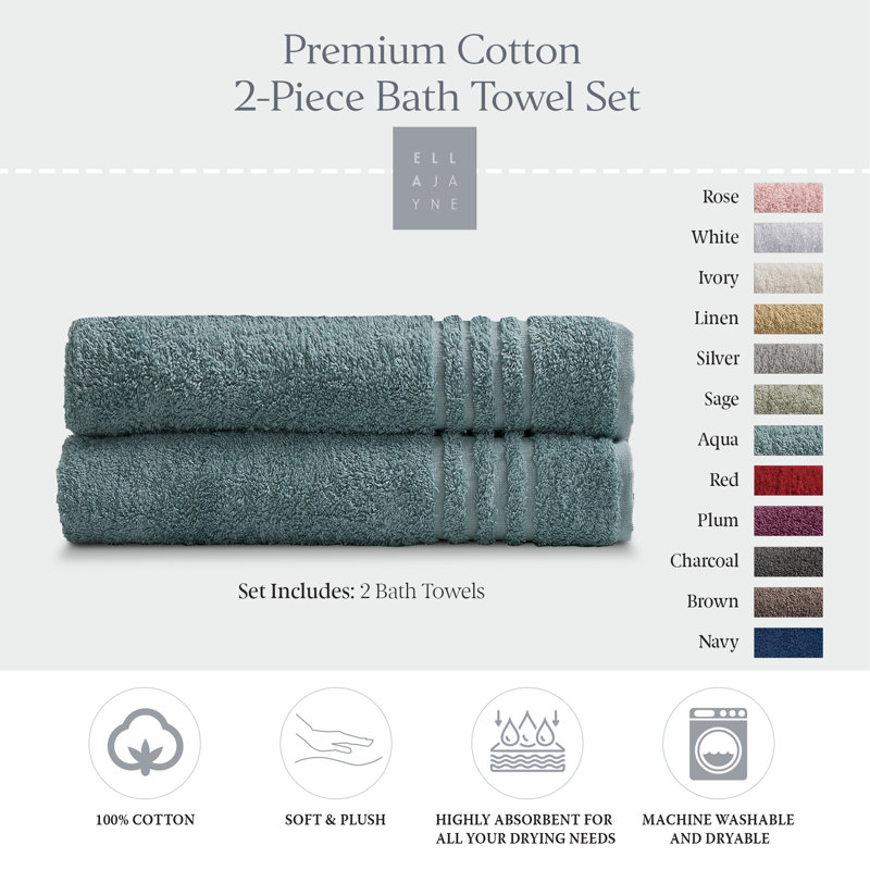 Cotton Body Towel (Set of Two), Aqua