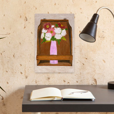 Contemporary Art Rustic Vintage Chrysanthemum Flower Wall Art 1 Piece Wrapped Canvas Wall Art