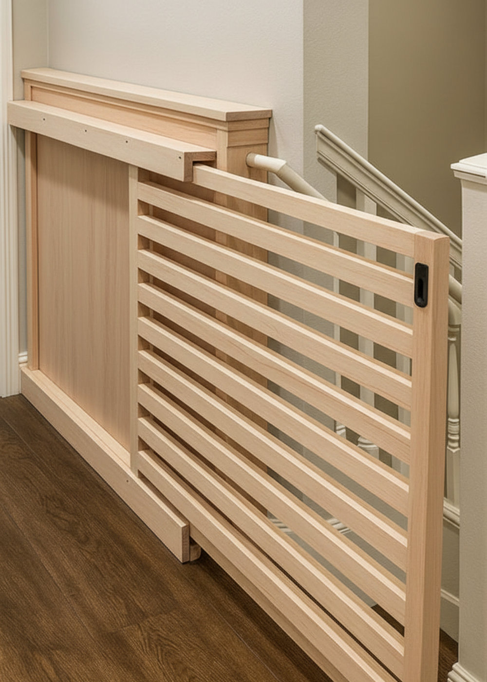 Stumps Custom Wood Modern Sliding Pocket Gate – Custom Baby & Pet ...