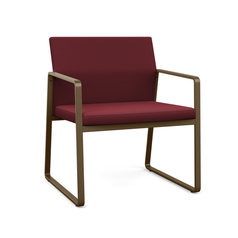 Chaise d'invité surdimensionnée Gansett, Bronze, Tissu vin ouvert