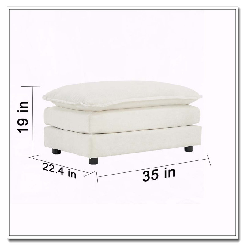 Repose-pieds en chenille, Blanc