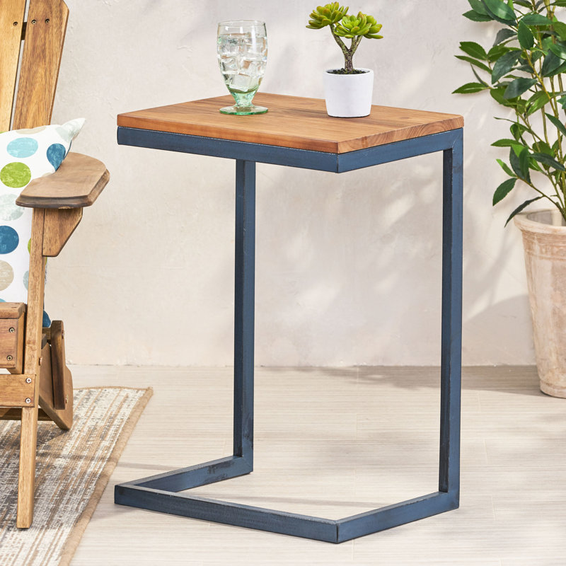 Grande table d'appoint en bois de sapin et en fer de style antique, apportant un rangement esthétique à votre décor, 12,51 pouces de largeur, 17,85 de profondeur, 25,63 pieds de hauteur avec une base à plateau naturel, idéale pour divers