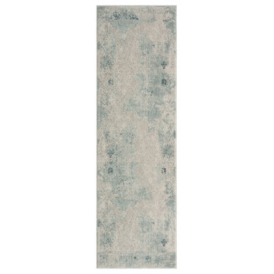 Tedesco Abstract Area Rug in Ivory/Blue