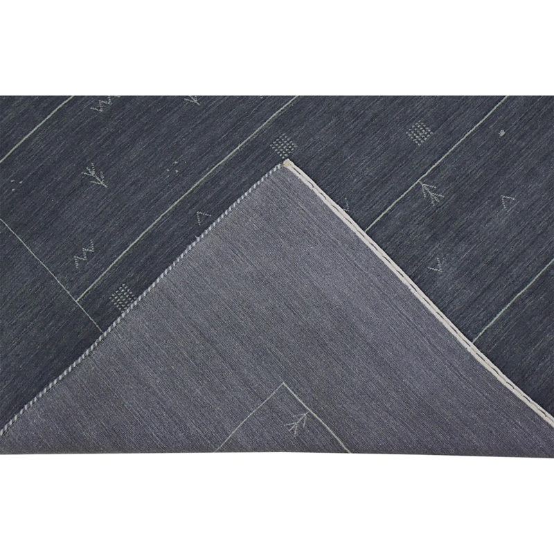 Tapis gris de haute qualité noué à la main, Rectangle 8 pi 9 po x 11 pi 9 po