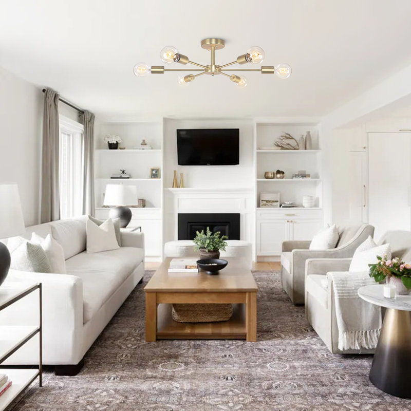 6-Light Sputnik Semi Flush Mount