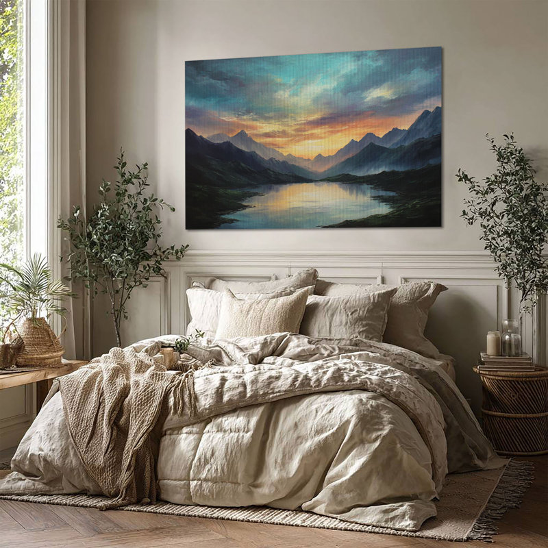 Art mural sur toile Mountain Lake Sunset, L 36 po x H 24 po