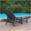 Méridienne en PEHD pour l'extérieur, chaises longues pour piscine avec dossier réglable à 4 positions, supporte jusqu'à 360 lb pour la terrasse au bord de la piscine (gris)-1774708784