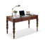 Bureau rectangulaire à 3 tiroirs en bois massif brun noisette-1571693088