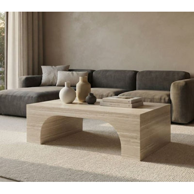 Table basse rectangulaire en travertin William