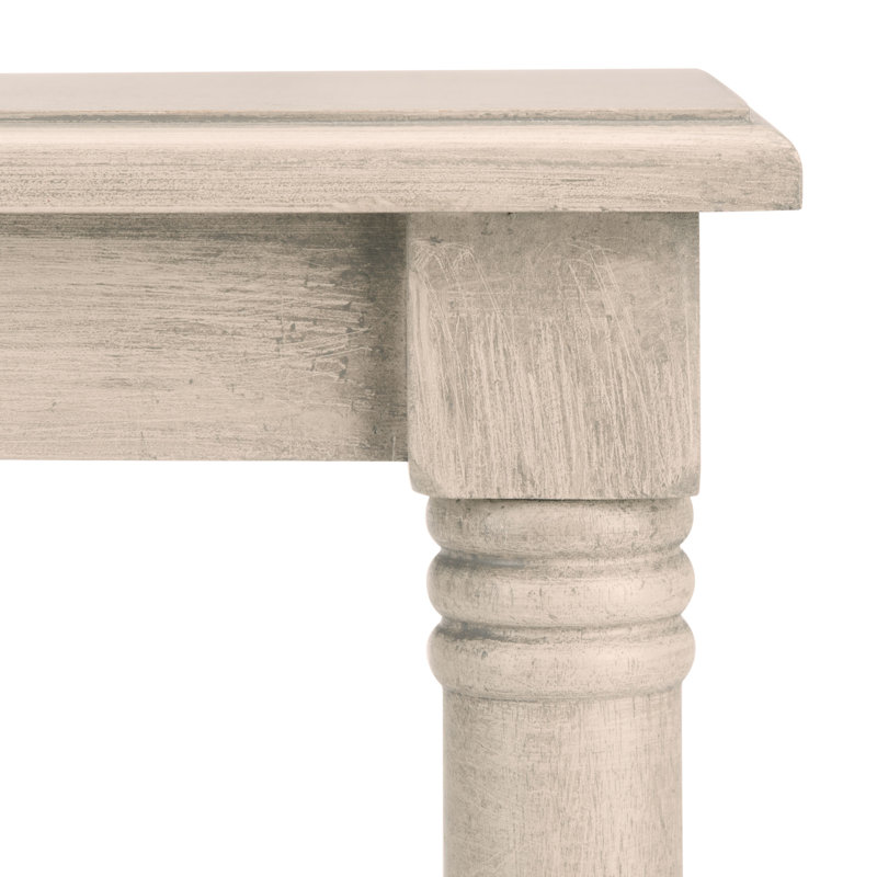 Cassie Greige Wood 3-Shelf Rectangular Accent Table