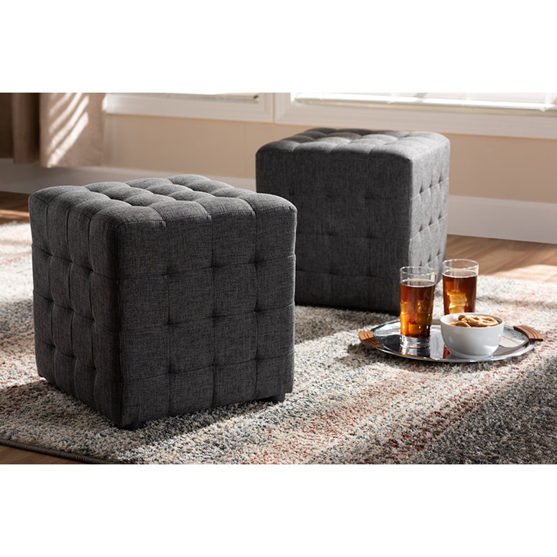 Repose-pieds cubique 14 po Burna, Anthracite