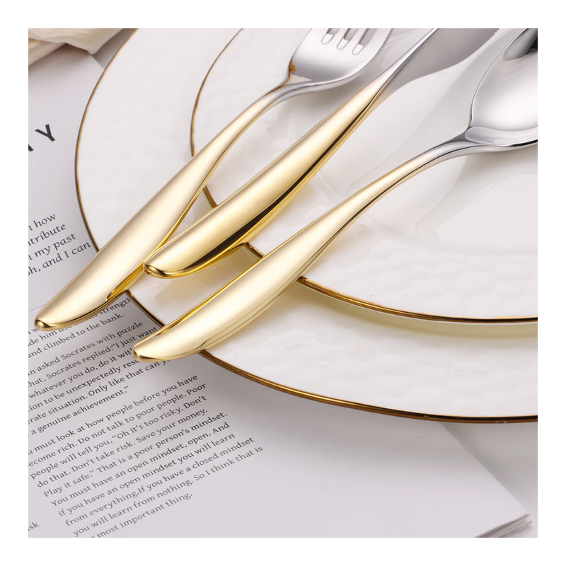 20 Pc Flatware Set Graduating with Wavy Handle