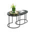 Anamaris 2PC Nesting Tables With Faux Marble Tabletop Living Room Furniture 