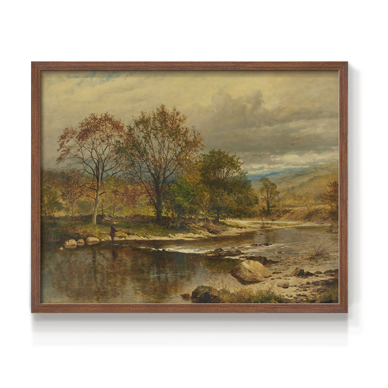 Paysages rétro-DLxxi - reproduction encadrée - réversible, H 11 po x l 14 po, Noyer