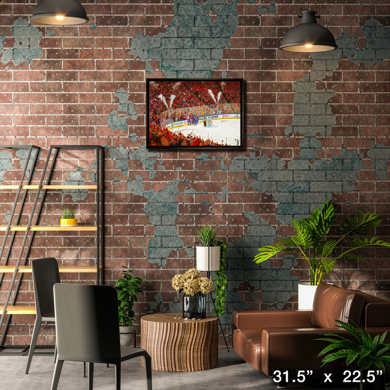 Edmonton Oilers d'Edmonton 20 x 29, conférence sur toile encadrée, célébration finale
