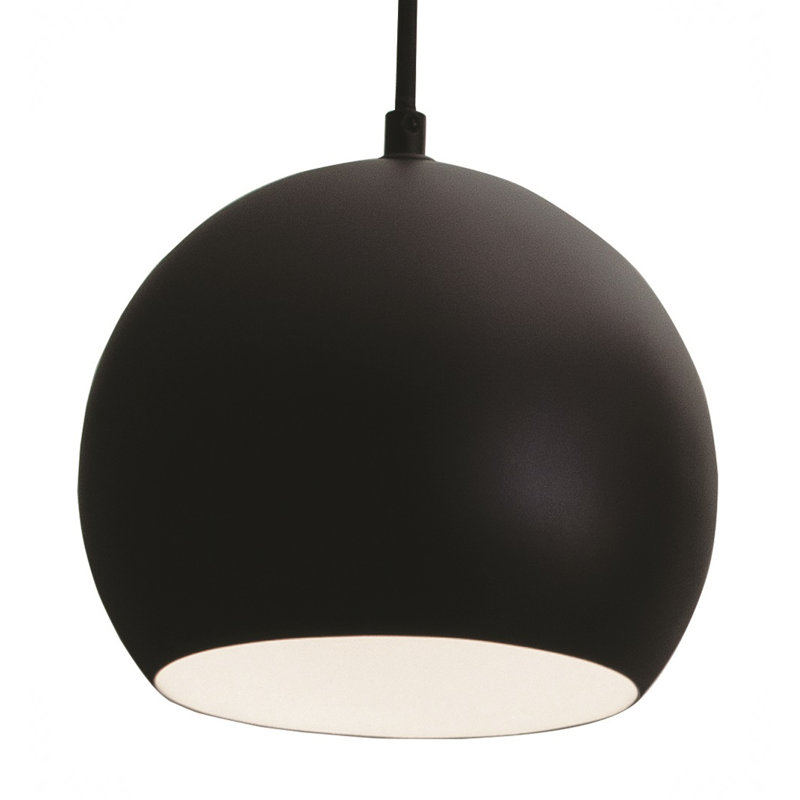Kanisha 1 - Light Single Pendant, 7.87"H x 6.3"W x 6.3"D, Black