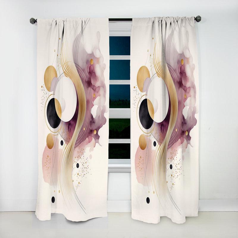 Ariandne - Deep Purple Movement I - Abstract Curtain - Velvet Room Darkening - 1 panel, 52" W x 95" L