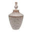 Vase décoratif en grès avec motif texturé et couvercle amovible - pièce décorative moderne-247088646-247088649