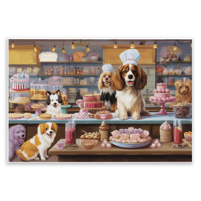 Art mural, "Sweet Treats Pastry Dogs" par Lazar Studio, H 13 po x l 19 po