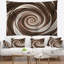 Tapisserie abstraite spirale chocolat et bonbon au lait-28496052