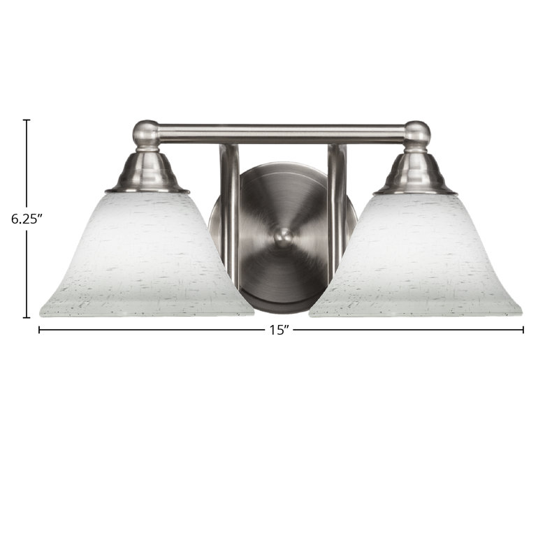 Michell 2-Light Bath Bar, Brushed Nickel
