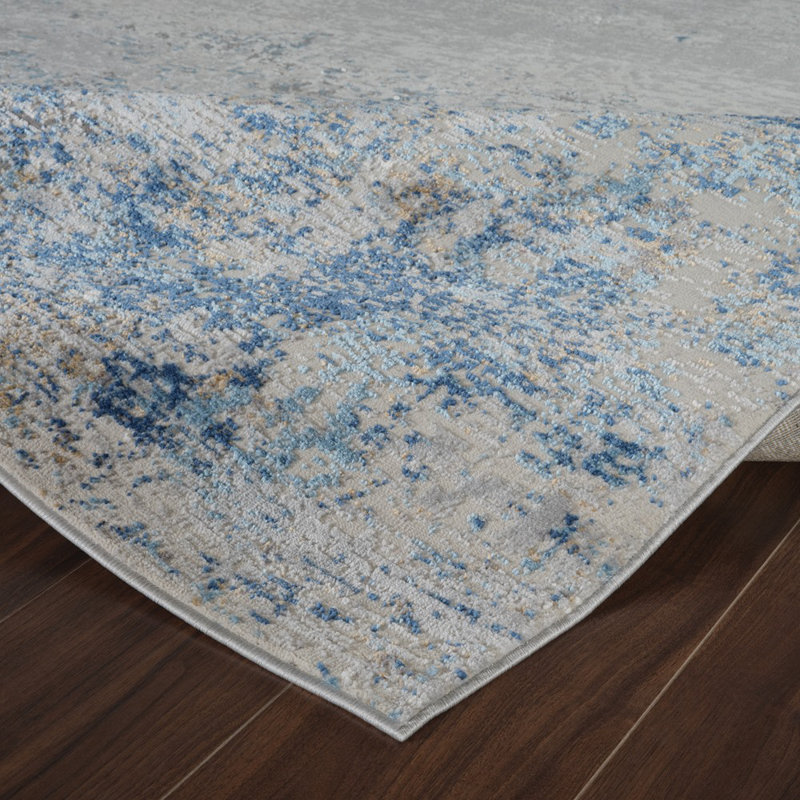 Stella Light Gray and Beige Rectangular Synthetic Rug