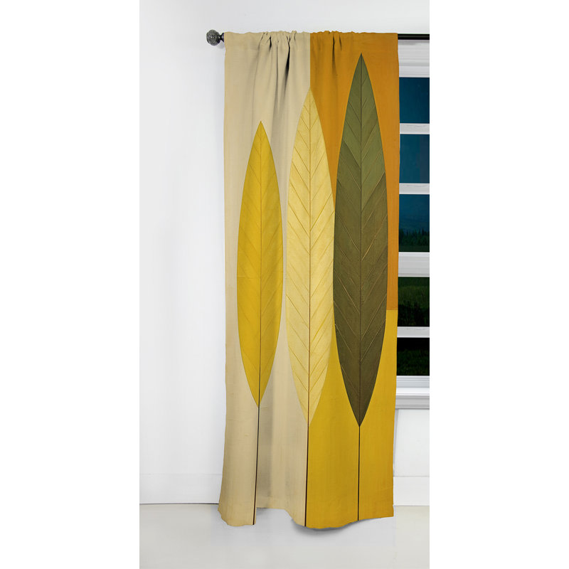 Gowan - Leaves Curtain - Blackout Floral Curtain - 1 Panels, 52" W x 108" L