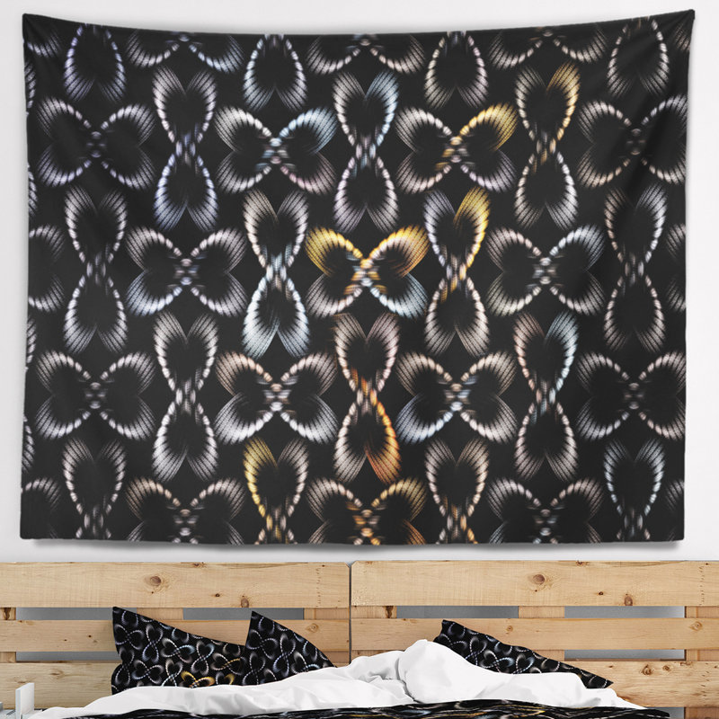 Motif abstrait de tapisserie papillons, H 78 po x l 92 po