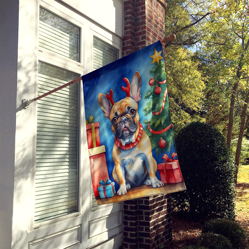 Drapeau de Noël maison de renne, Bouledogue français