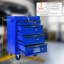 4 casiers à outils multifonctionnels en bleu, armoire en métal de 20 po avec glissières à roulement, 4 2 freins, poignée à tirer pour faciliter le déplacement de la boîte de rangement en acier, protection verrouillable-430913431