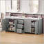 84 Inch Double-Sink Bathroom Vanity with Countertop, Adjustable Shelves, and Soft Close Hinges-614416081