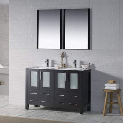Ensemble de meuble-lavabo double 48 po avec miroir Mance