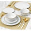 Waterside 12pc Gold Rim Porcelain Dinner Set