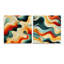 Nostalgic Mod Waves - Ensemble abstrait d'art mural en verre abstrait Mid-Century-103927058