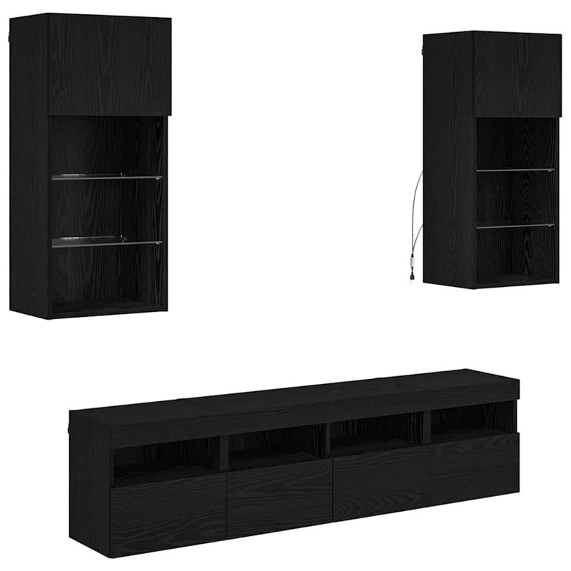 Unfinished TV Stand for TVs up to 24", Black Oak