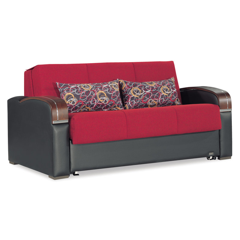 Causeuse convertible avec rangement Primenest, Rouge