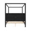 Grand lit plateforme à baldaquin en bois avec tête de lit tapissier, sans sommier tapissier-130483930-130483929