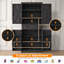 Armoire de rangement pour couture et loisirs créatifs de 183 cm de haut avec étagères réglables, armoire multifonctionnelle pour atelier de couture ou bureau à domicile, noire