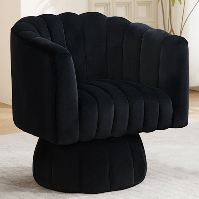 Velvet Swivel Barrel Chair