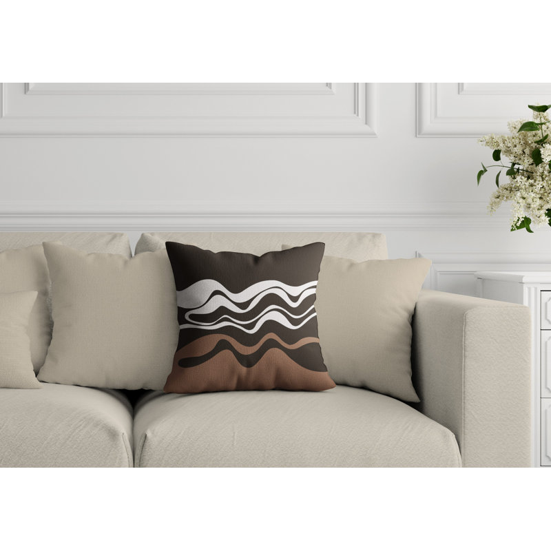 Housse et insert de coussin extérieur d'extérieur, Brun, L 15 po x H 15 po