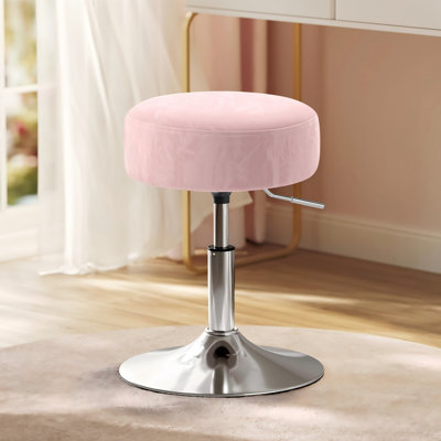 Tabouret de bar réglable, coiffeuse de maquillage, tabouret pivotant à 360 °, revêtement en polyuréthane, coussin épais, pour chambre à coucher, cuisine, salle à manger, moderne, rose bonbon