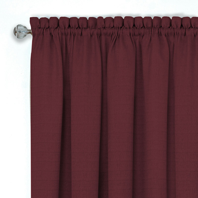 Lamesa Semi Sheer Curtain Single Panel, 52" W x 63" L, Marsala/Tan